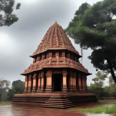 The temple served as a shelter for the devotees during the storm.