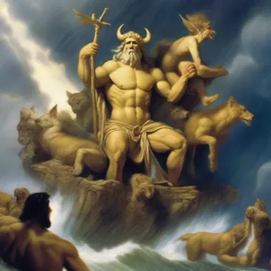 According to Greek mythology, the gods transformed themselves into animals to seek shelter from a storm.