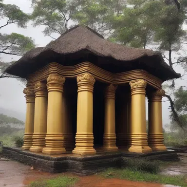 The temple provided shelter for the devotees during the storm.