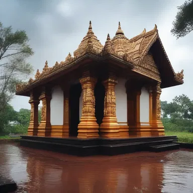 The temple provided shelter for the devotees during the storm.