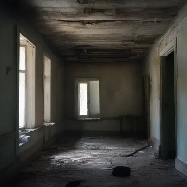 The movie showcased a scene where the protagonist found shelter inside an abandoned house.