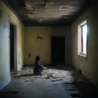 The movie showcased a scene where the protagonist found shelter inside an abandoned house.