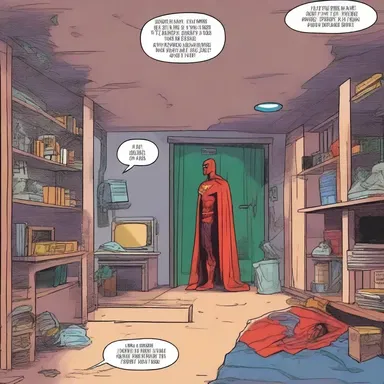 In the superhero comic, the main character uses their secret lair as a shelter for those in need.