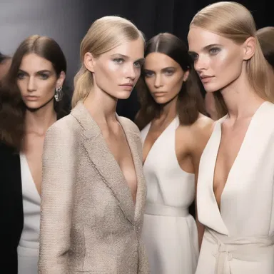The famous designer sheltered her models backstage, ensuring their privacy before they hit the runway.