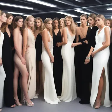 The famous designer sheltered her models backstage, ensuring their privacy before they hit the runway.