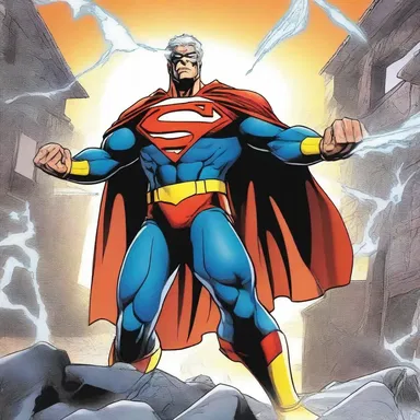 Superhero, Captain Justice, created a force field to shelter innocent civilians from the destructive powers of the villain.