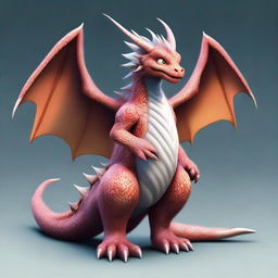 A high-quality digital art depiction of a fluffy anthropomorphic dragon