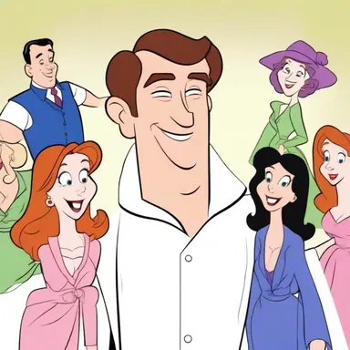 The character in the cartoon was portrayed as a ladies' man, always attracting female characters with his charm and smooth talk.