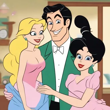 The character in the cartoon was portrayed as a ladies' man, always attracting female characters with his charm and smooth talk.