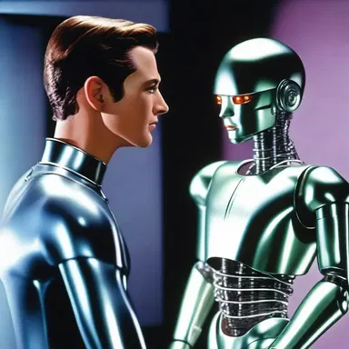 The science fiction movie featured a sophisticated android who was programmed to be a ladies' man, using his artificial intelligence to woo and manipulate women.