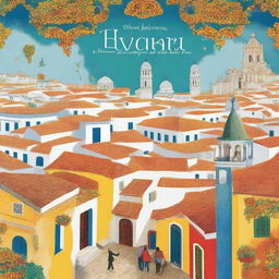 A vibrant and captivating digital art image as a book cover, featuring the city of Évora