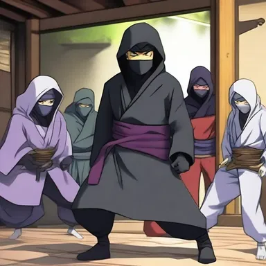 In the popular anime series, a ninja character disguises themselves as an unwelcome guest to infiltrate a rival clan's party.