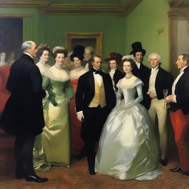 The famous painting depicts a luxurious party with an unwelcome guest standing out by their mismatched outfit and awkward behavior.