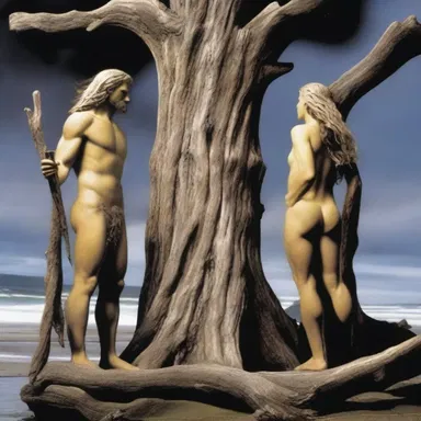 According to Norse mythology, the first humans, Ask and Embla, were created from two pieces of driftwood by the gods.