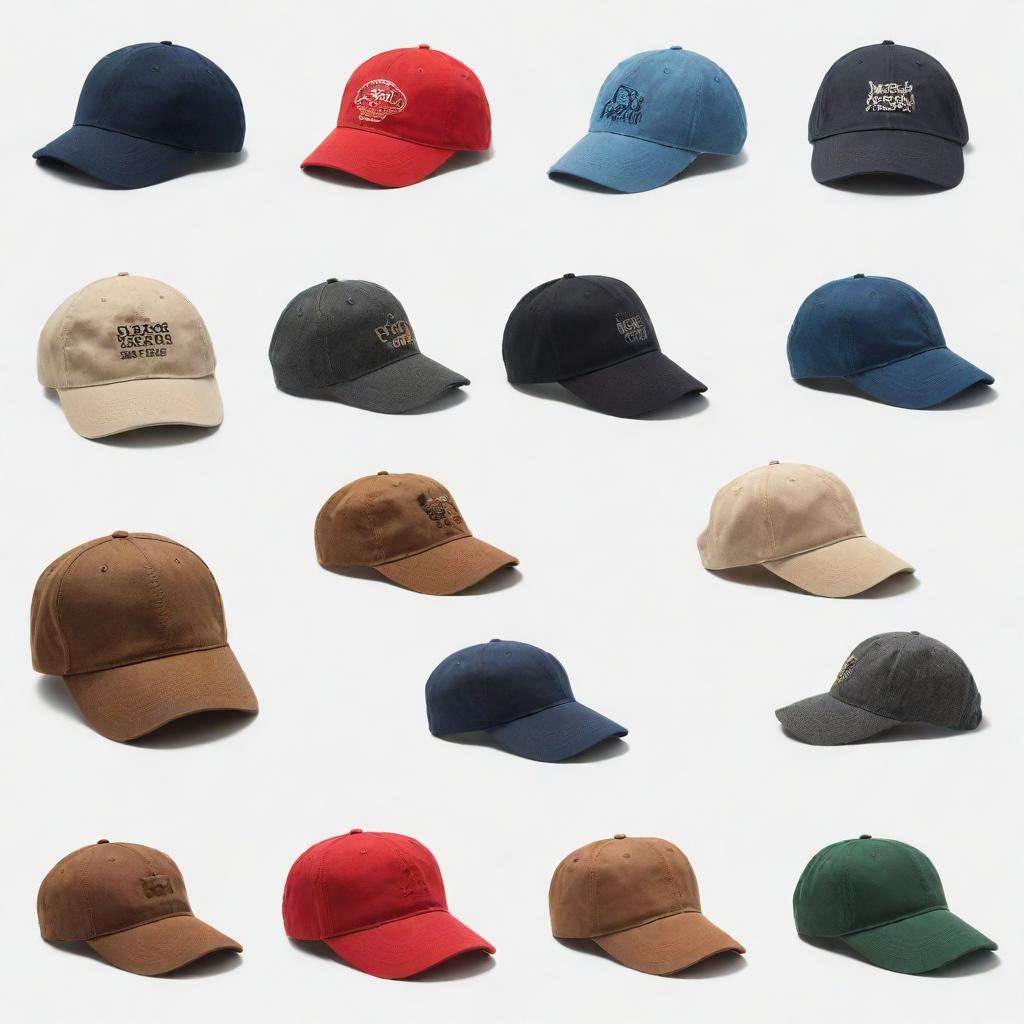 Images of various styles of caps, each on a white background