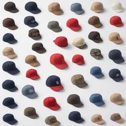 Images of various styles of caps, each on a white background