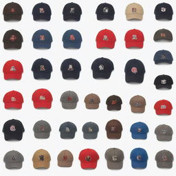 Images of various styles of caps, each on a white background