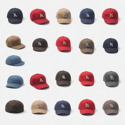 Images of various styles of caps, each on a white background