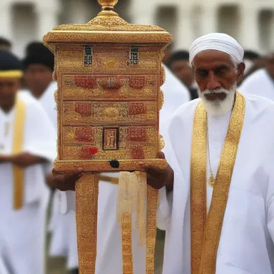 During the pilgrimage, the sacred relics are carried over long distances by devoted worshippers.