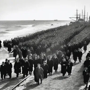 The mass migration carried over waves of immigrants from Europe to the United States in the late 19th century.