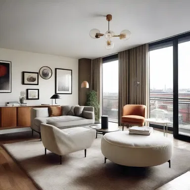 The modern penthouse beautifully incorporated the carry over of vintage furniture from the previous design.