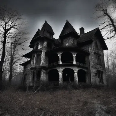 The haunted house had a sinister atmosphere, as if the spirits from the past were carrying over into the present.