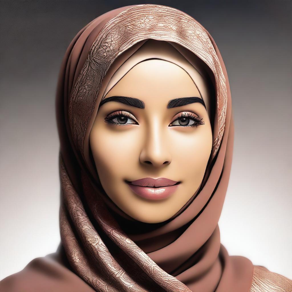 A high-quality digital art representation of a Muslim woman