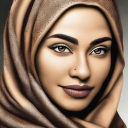 A high-quality digital art representation of a Muslim woman