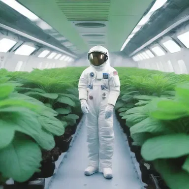 In the distant future, humans have learned to cultivate verdolagas in space colonies for their nutritious leaves.