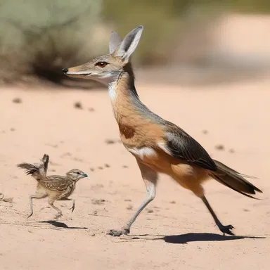The wily coyote set up an elaborate trap, so he was able to catch the speedy roadrunner.