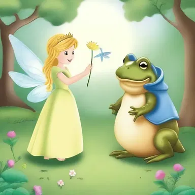 With a flick of her wand, the fairy transformed the toad into a prince, and so the princess lived happily ever after.