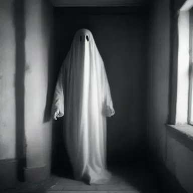 The ghostly figure moved slowly and eerily, its movements resembling a possessed person.