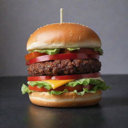 A burger visually designed to replicate the iconic Iron Man suit