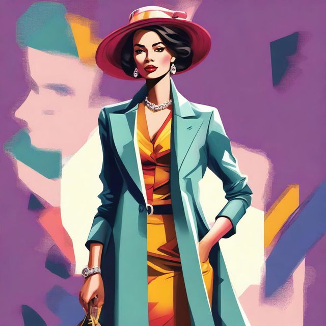 A digital art image of a stylish, confident woman