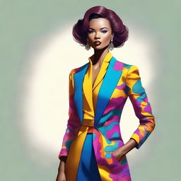 A digital art image of a stylish, confident woman