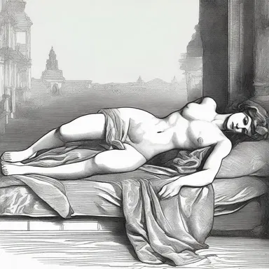 In the novel, the protagonist is depicted as a fallen woman, succumbing to temptation and losing her chastity.