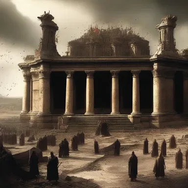 The movie depicted a fallen empire, showcasing the tragic downfall of a once powerful kingdom.