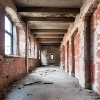 The fallen beams and crumbling walls of the abandoned building added a sense of history and character to the new modern design.