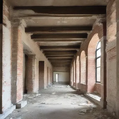 The fallen beams and crumbling walls of the abandoned building added a sense of history and character to the new modern design.