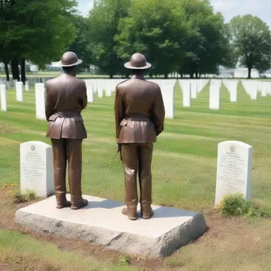 The fallen soldiers were commemorated with a memorial on the battlefield where they bravely fought during World War II.
