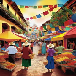 This is a vibrant and lively image capturing the essence of Mexican culture