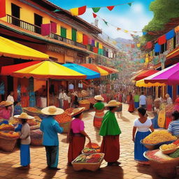 This is a vibrant and lively image capturing the essence of Mexican culture