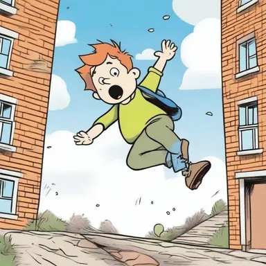 The cartoon portrayed an unsuspecting character falling into various misadventures.