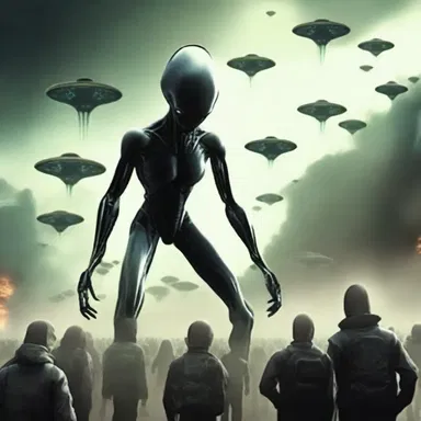 In the science fiction story, the alien invaders took advantage of an unsuspecting humanity.