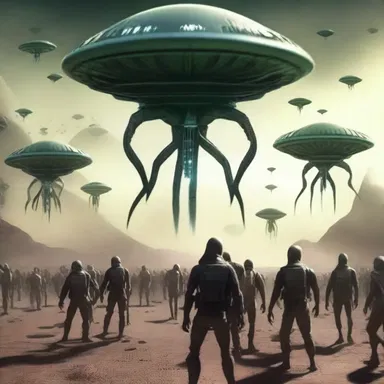 In the science fiction story, the alien invaders took advantage of an unsuspecting humanity.