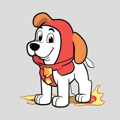 In the cartoon series, the dog character's name was Canicula and it had the ability to control fire.