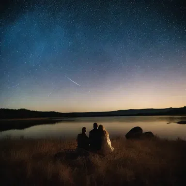 Under the canicular sky, the couple shared a romantic evening watching shooting stars.