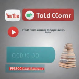 A professional and engaging YouTube cover for a channel dedicated to PPSC (Punjab Public Service Commission) preparation, featuring books, a digital learning atmosphere, and PPSC-related symbols.