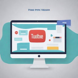 Create a dynamic and engaging YouTube cover page with the title 'PPSC Preparation', incorporating elements such as textbooks, a laptop, and Punjab Public Service commission logo