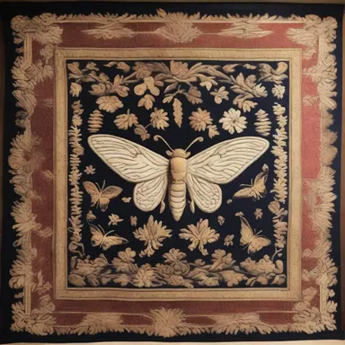 The silkworm moth motif was intricately woven into the tapestries that adorned the walls of the royal palace.
